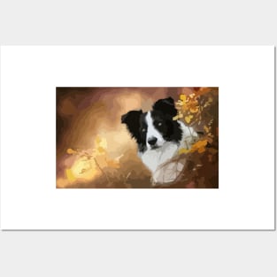 Border Collie Digital Painting Posters and Art